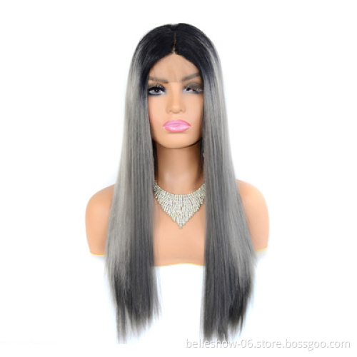 Xin Si Hot sell Wholesale medium-length small curly  head wig cheap synthetic lace front hair wig long straight hair wig